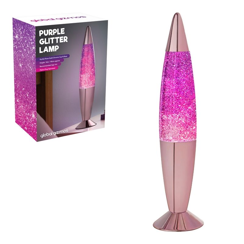 Purple Glitter Lamp - 16 Inches