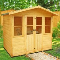 See more information about the Shire Haddon 6' 8" x 6' 3" Apex Summerhouse - Premium Dip Treated Shiplap