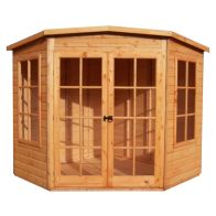 See more information about the Shire Hampton 6' 8" x 6' 8" Flat Summerhouse - Premium Dip Treated Shiplap