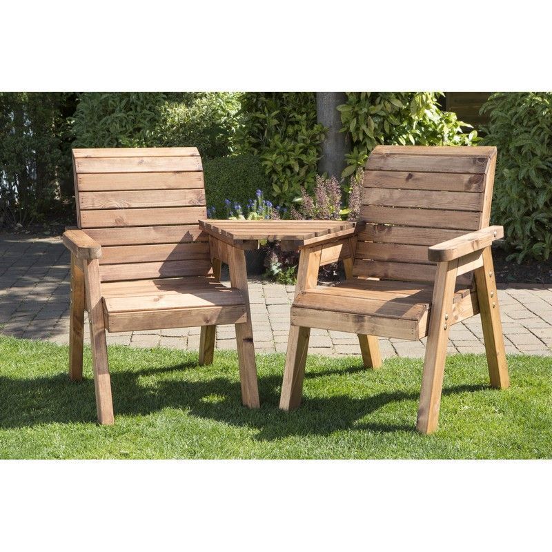 Charles Taylor 2 Seat Tete A Garden Bench Table At Qd S - 2 Seater Wooden Garden Bench Uk