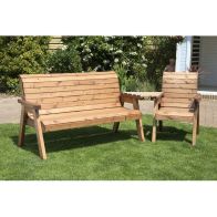 See more information about the Scandinavian Redwood Garden Tete a Tete by Charles Taylor - 4 Seats Burgandy Cushions