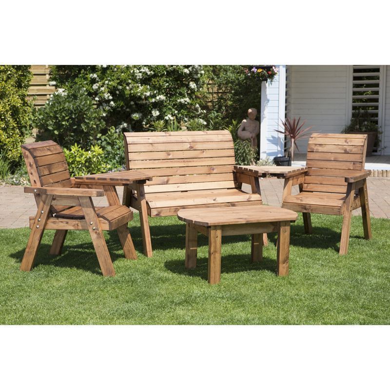 4 Seat Rectangular Table Combi Scandinavian Redwood Garden 