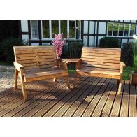 See more information about the Scandinavian Redwood Garden Tete a Tete by Charles Taylor - 4 Seats Burgandy Cushions