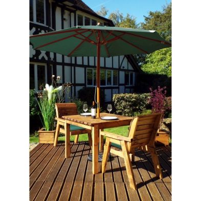 Product photograph of Scandinavian Redwood Garden Patio Dining Set By Charles Taylor - 2 Seats Green Cushions from QD stores