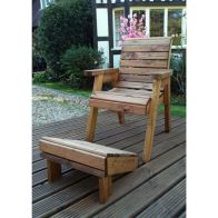 See more information about the Scandinavian Redwood Natural Garden Armchair Relaxer Set by Charles Taylor with Green Cushions