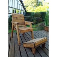 See more information about the Scandinavian Redwood Natural Garden Armchair Relaxer Set by Charles Taylor with Grey Cushions