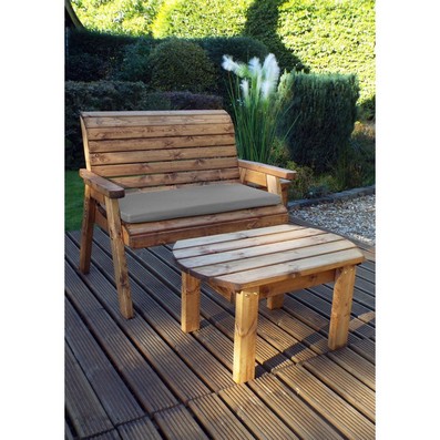 Product photograph of Deluxe Garden Furniture Set By Charles Taylor - 2 Seats Grey Cushions from QD stores