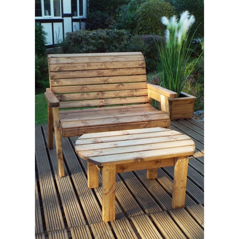 Deluxe Garden Furniture Set by Charles Taylor - 2 Seats Green Cushions