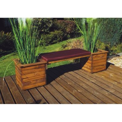 Product photograph of Deluxe Garden Planter Bench By Charles Taylor - 2 Seats Grey Cushions from QD stores