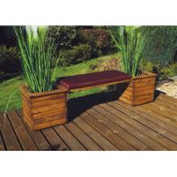 See more information about the Charles Taylor 2 Seat Deluxe Garden Planter Bench Grey Cushions