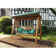 See more information about the Dorset Garden Swing Seat by Charles Taylor - 3 Seats Green Cushions