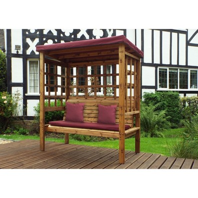 Product photograph of Bramham Garden Arbour By Charles Taylor - 3 Seats Burgundy Cushions from QD stores