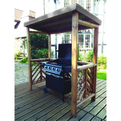 Product photograph of Scandinavian Redwood Garden Bbq Shelter By Charles Taylor Grey from QD stores