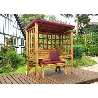Product photograph of Wentworth Garden Arbour By Charles Taylor - 2 Seats Burgundy Cushions from QD stores