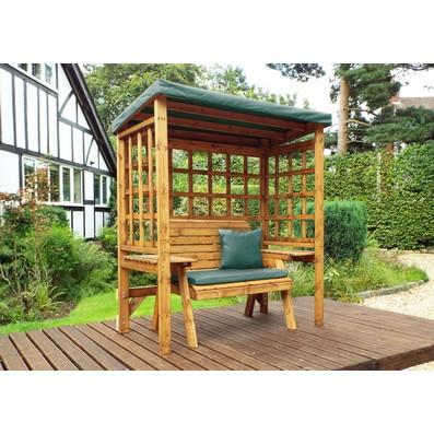 Product photograph of Wentworth Garden Arbour By Charles Taylor - 2 Seats Green Cushions from QD stores