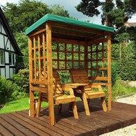 See more information about the Henley Garden Tete a Tete by Charles Taylor - 2 Seats Green Cushions