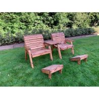 See more information about the Scandinavian Redwood Garden Tete a Tete & Footstool by Charles Taylor - 2 Seats