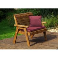 See more information about the Traditional Garden Bench by Charles Taylor - 2 Seats Burgundy Cushions