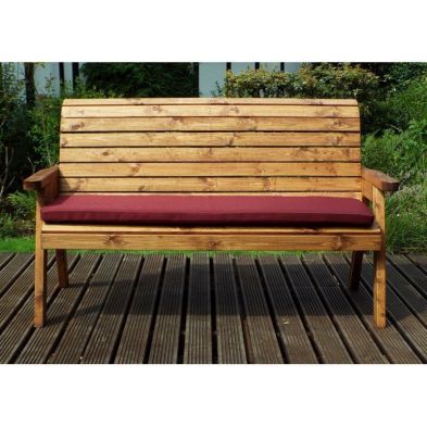 Product photograph of Winchester Garden Bench By Charles Taylor - 3 Seats Burgundy Cushions from QD stores