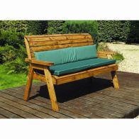 See more information about the Winchester Garden Bench by Charles Taylor - 3 Seats Green Cushions