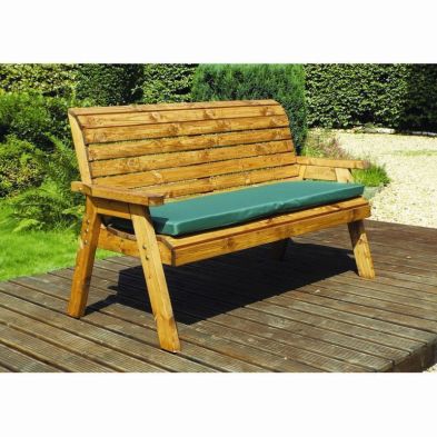 Product photograph of Winchester Garden Bench By Charles Taylor - 3 Seats Green Cushions from QD stores