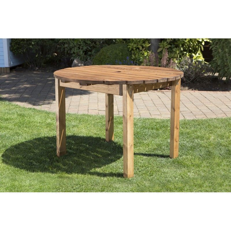 Seat Round Garden Table, Small Circular Wooden Garden Table