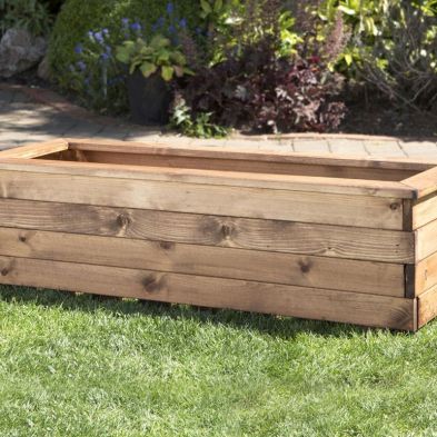 Product photograph of Large Scandinavian Redwood Garden Planter Trough from QD stores