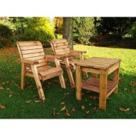 See more information about the Scandinavian Redwood Garden Bistro Set by Charles Taylor - 2 Seats Grey Cushions