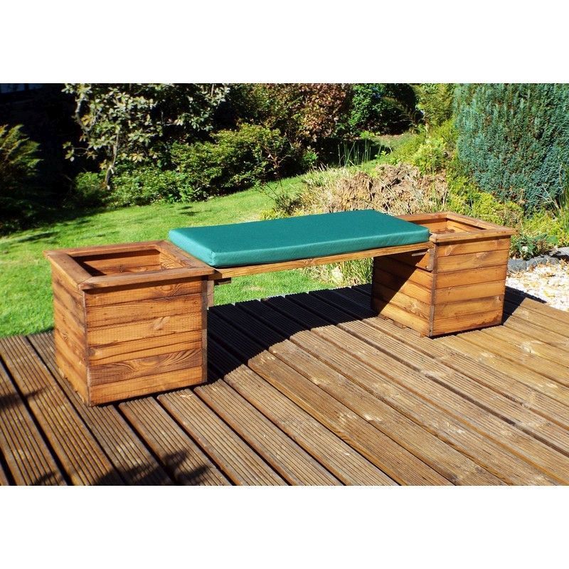 Scandinavian Redwood Garden Planter Bench by Charles Taylor - 2 Seats