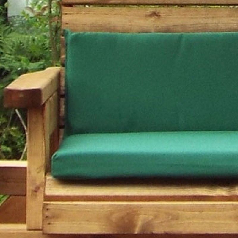 Scandinavian Redwood Natural Garden Rocking Chair by Charles Taylor with Green Cushions