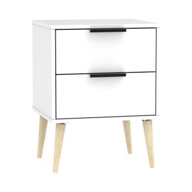 Product photograph of Drayton Side Table White 2 Drawers from QD stores