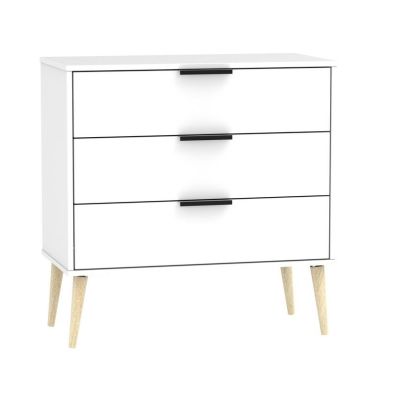 Product photograph of Drayton Chest Of Drawers White 3 Drawers from QD stores