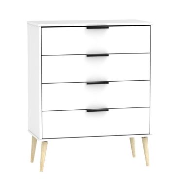 Product photograph of Drayton Chest Of Drawers White 4 Drawers from QD stores