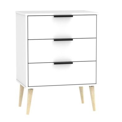 Product photograph of Drayton Midi Chest Of Drawers White 3 Drawers from QD stores