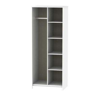 Product photograph of Drayton Tall Wardrobe White 5 Shelves from QD stores