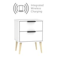 See more information about the Drayton 2 Drawer Wireless Charging Locker White & Oak Legs
