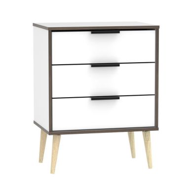 Product photograph of Drayton Chest Of Drawers Natural White 3 Drawers On Legs from QD stores