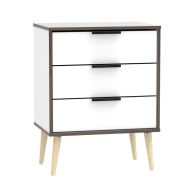 See more information about the Drayton Chest of Drawers Natural & White 3 Drawers On Legs