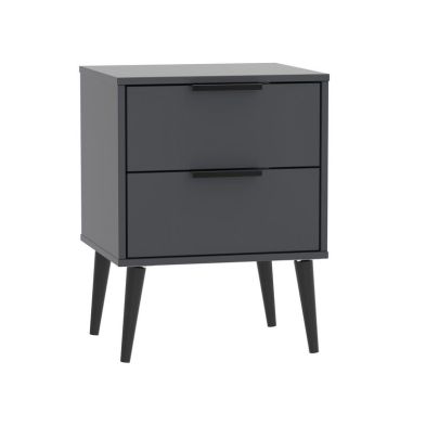 Product photograph of Drayton Side Table Black 2 Drawers from QD stores
