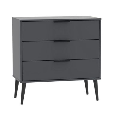 Product photograph of Drayton Chest Of Drawers Black 3 Drawers from QD stores