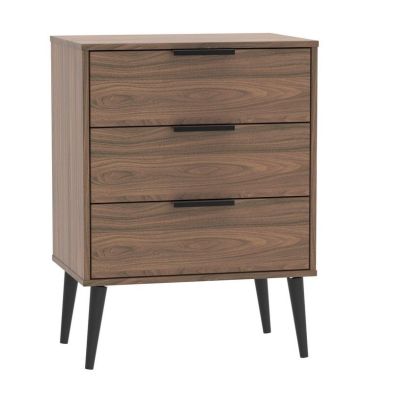 Product photograph of Drayton Midi Chest Of Drawers Brown 3 Drawers from QD stores