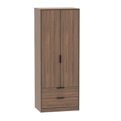 Product photograph of Drayton Tall Wardrobe Brown 2 Doors 2 Drawers from QD stores