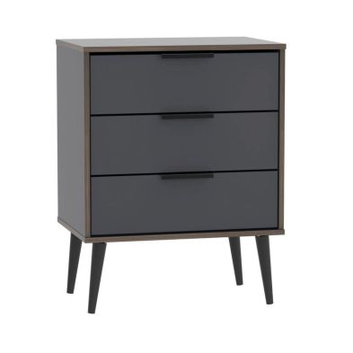Product photograph of Drayton Chest Of Drawers Natural Black 3 Drawers from QD stores