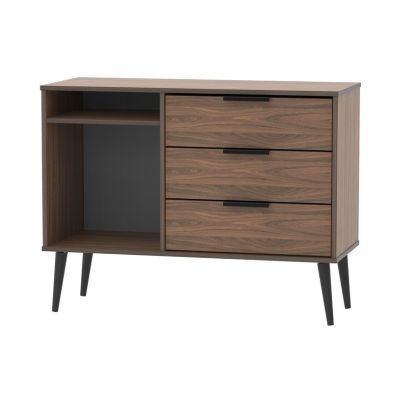 Product photograph of Drayton Tv Unit Dark Brown 2 Shelves 3 Drawers from QD stores