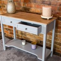 See more information about the Wensum Loxley 2 Drawer Console Table Grey