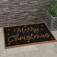 See more information about the Doormat Christmas Decoration Black with Merry Christmas Text - 60cm by Wensum
