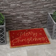 See more information about the Doormat Christmas Decoration Red with Merry Christmas Text - 60cm by Wensum