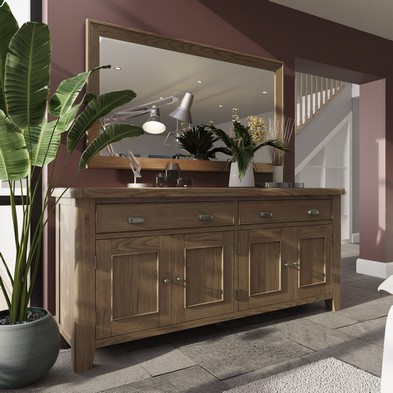 Product photograph of Bondi Large Sideboard Oak Natural 4 Doors 4 Shelves 2 Drawers from QD stores