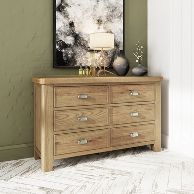 Product photograph of Bondi Large Chest Of Drawers Oak Natural 6 Drawers from QD stores