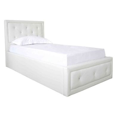 Hollywood Single Ottoman Bed White 3 X 7ft